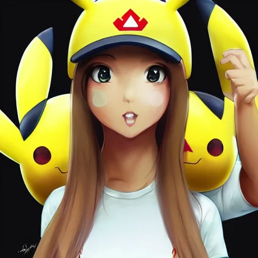 Image similar to Pikachu Girl, artstation, professional