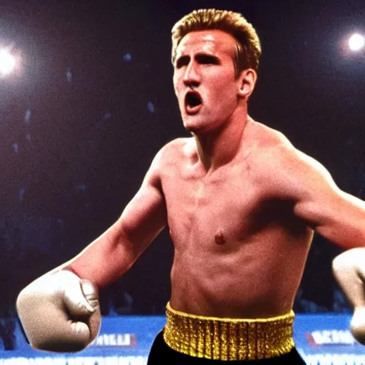 Image similar to movie still of harry kane as ivan drago in rocky 4,