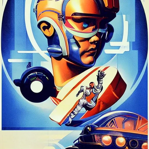 Image similar to a retro futuristic poster design by drew struzan & joseph christian leyendecker,