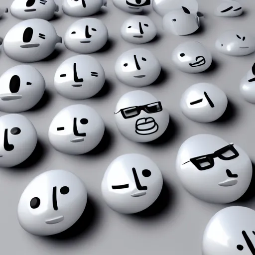 Image similar to 3D render of the nerd emoji, glossy, white background, brilliant lighting