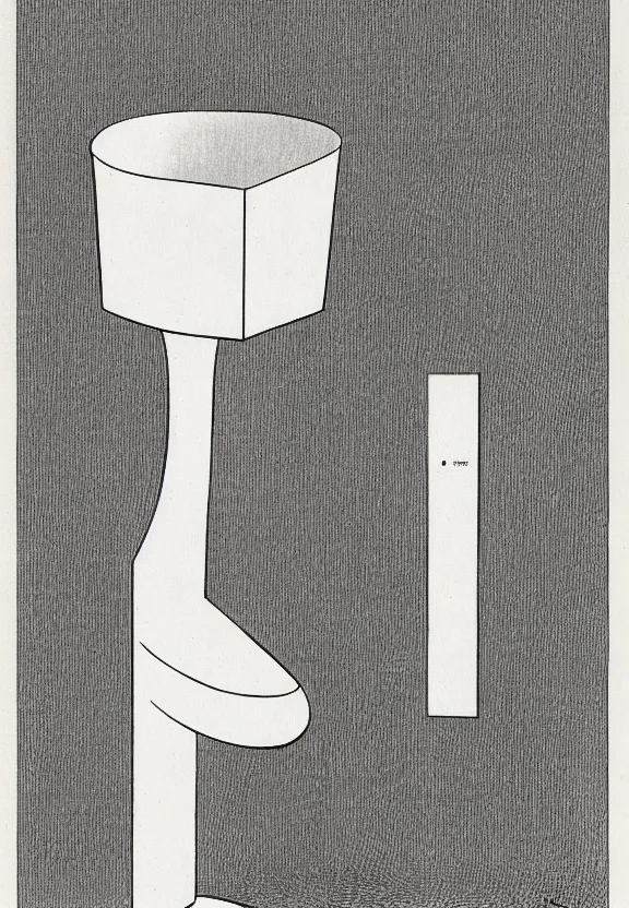 Prompt: a concept drawing of an upside down surrealist white urinal sculpture by marcel duchamp, dada, conceptual art