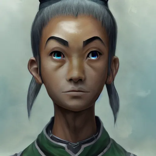 Image similar to hyperrealist highly detailed portrait of an earthbender, concept art avatar the last airbender dramatic studio lighting 8k wide angle shallow depth of field