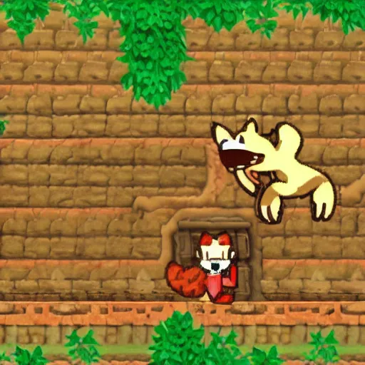 Image similar to a fox in donkey kong country