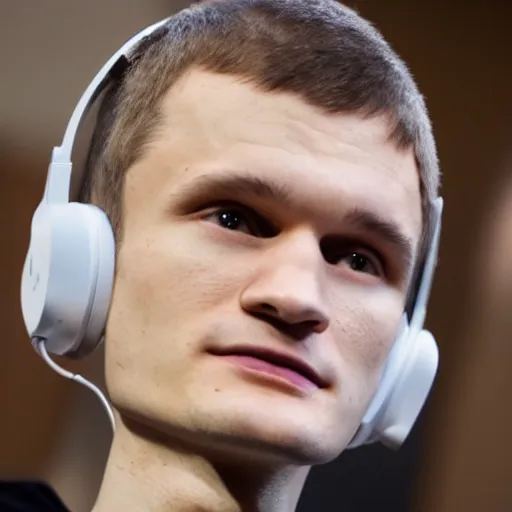 Image similar to vitalik buterin in headphones. 8 5 mm