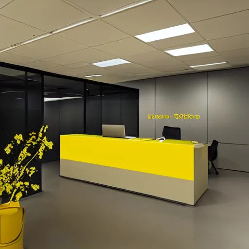 Image similar to yellow office interior liminal space