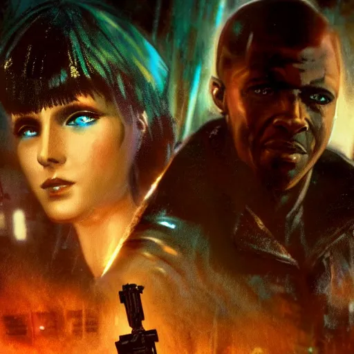 Prompt: a still of from the movie blade runner crossover with the game brothers a tale of two sons