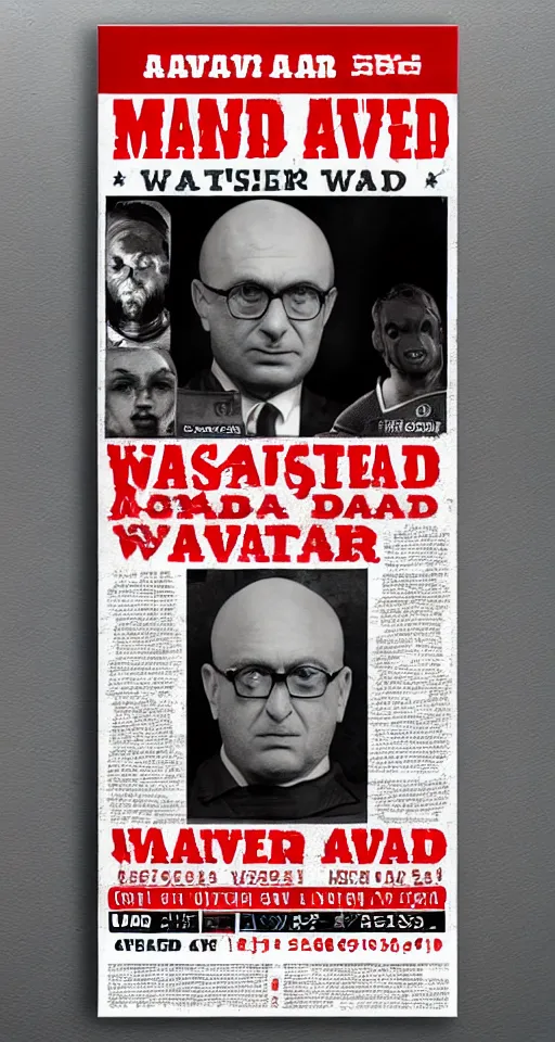 Prompt: avram glazer wanted dead or alive, owner of manchester united football club, wanted poster, pure evil, devils horns, avram glazer, satan, hell, 8 k, symmetry, cinematic lighting