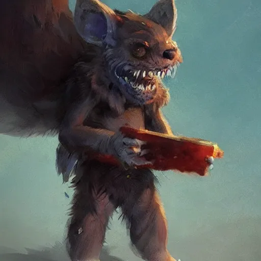 Prompt: cute furry monster child, concept art by Greg Rutkowski