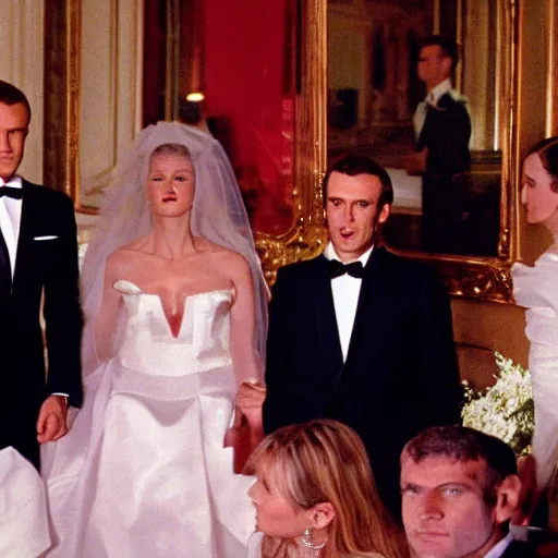 Image similar to Marriage of Emmanuel Macron in American Psycho (1999)