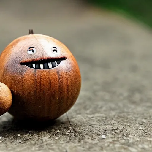 Prompt: the smiling nut : when you use it gives you + 5 0 health and + 5 0 damage on the enemy