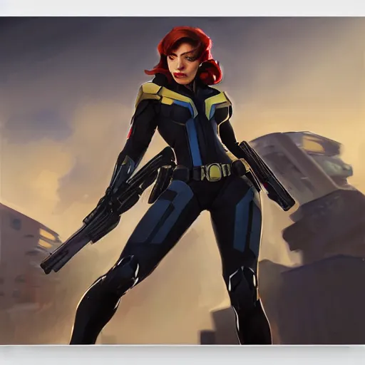 Image similar to greg manchess portrait painting of fully armored cap america aka black widow as overwatch character, medium shot, asymmetrical, profile picture, organic painting, sunny day, matte painting, bold shapes, hard edges, street art, trending on artstation, by huang guangjian and gil elvgren and sachin teng