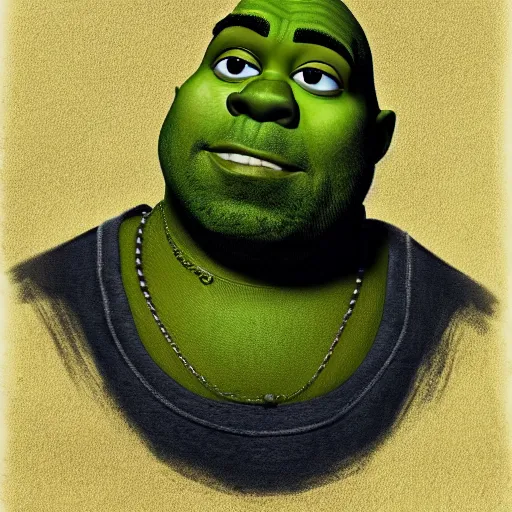 Image similar to portrait of Shrekye West, kanye, shrek