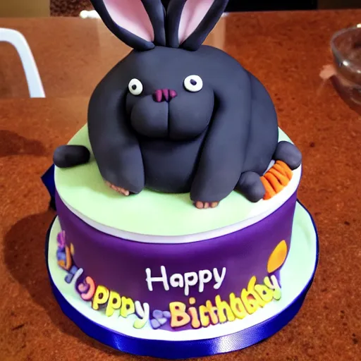 Image similar to a Big Chungus themed birthday cake