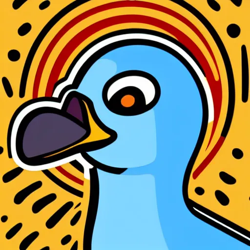 Image similar to portrait of a duck, sticker, highly detailed, colorful, illustration, smooth and clean vector curves, no jagged lines, vector art, smooth