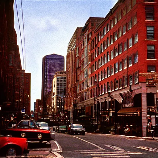 Image similar to boston days, photo, color, kodachrome, accurate, film grain