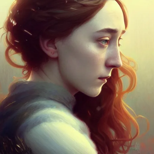 Prompt: beautiful natural Saoirse Ronan, intricate, elegant, highly detailed, digital painting, artstation, concept art, smooth, sharp focus, illustration, art by artgerm and greg rutkowski and alphonse mucha and loish and WLOP