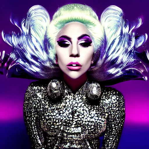 Image similar to lady gaga artpop act 2 album cover shot by nick knight, full body, artpop, jeff koons, canon, highly realistic. high resolution. highly detailed. dramatic. 8 k. 4 k.