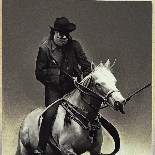 Image similar to udo lindenberg riding a horse, highly detailed