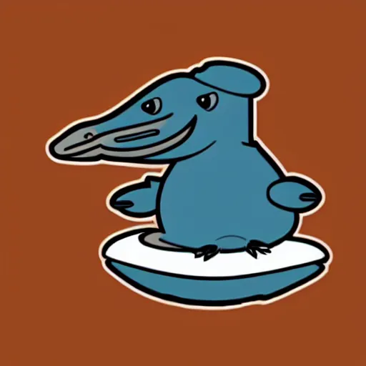 Image similar to cute platypus wearing a chef hat, logo style