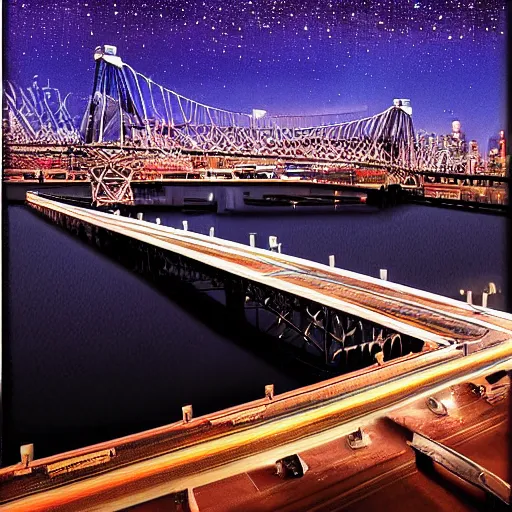 Image similar to night scene future bridge by arai yoshimune