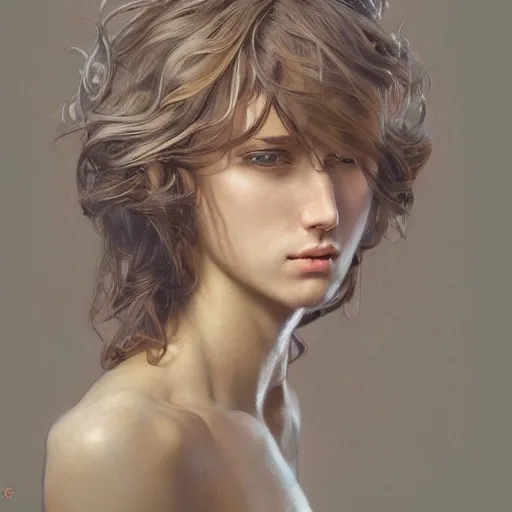 Image similar to ultra realistic illustration, a painting of genderbent tim henson from polyphia, intricate, elegant, highly detailed, digital painting, artstation, concept art, smooth, sharp focus, illustration, art by artgerm and greg rutkowski and alphonse mucha