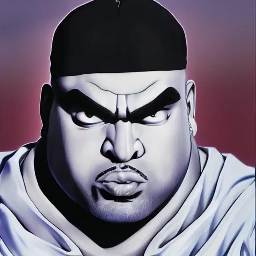 Image similar to ultra realistic portrait painting of big pun, art by akira toriyama, 4 k, dragon ball artstyle, cel shaded, highly detailed, epic lighting