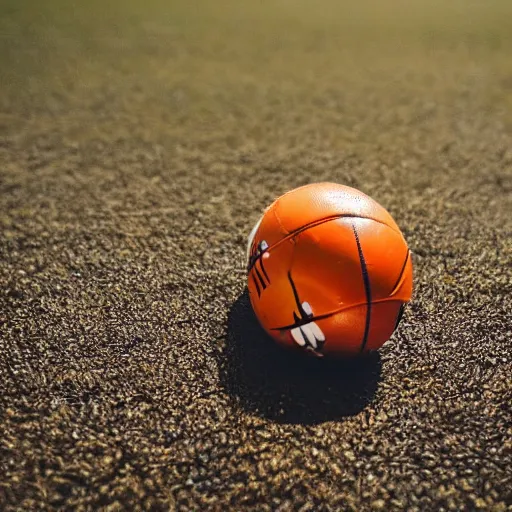 Prompt: baby groot playing football for the denver broncos, macro lens, low angle