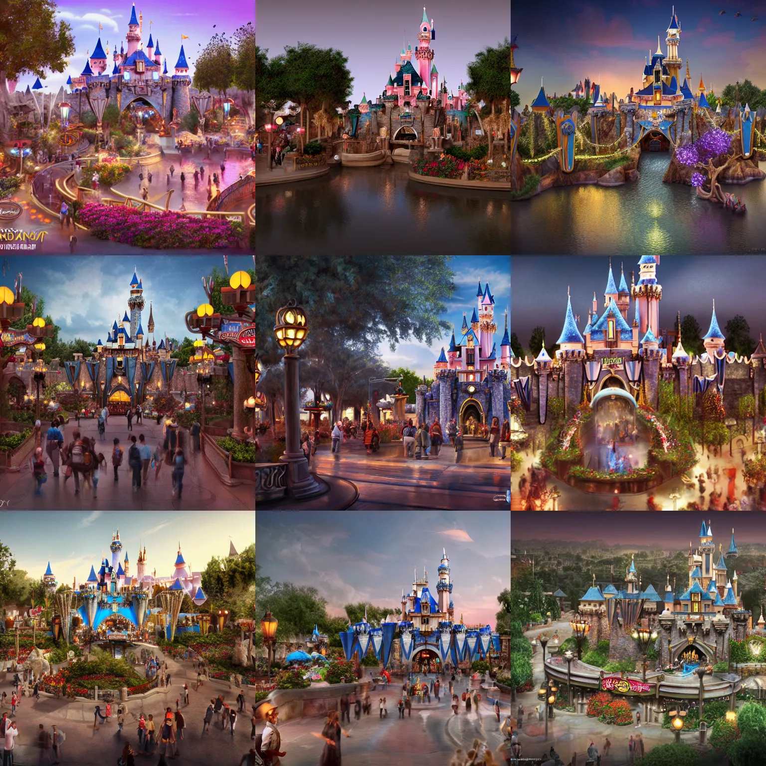 Prompt: disneyland tomorrow land new redesigned concept art model render art octane 8 k 1 6 k