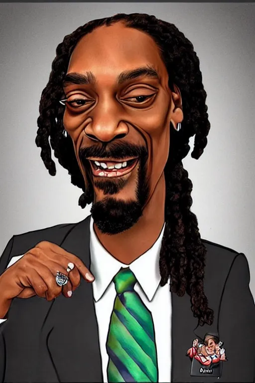 Prompt: a funny caricature of snoop dogg