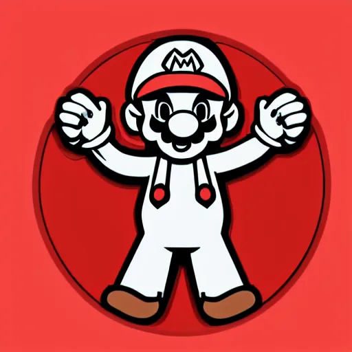 Image similar to svg sticker of a Pop-Wonder SuperMario, Mario-Wearing-a-red-hat, at a rave, spinning records, giant headphones rocking out, wearing headphones, huge speakers, dancing, rave, DJ, spinning records, digital art, amazing composition, rule-of-thirds, award-winning, trending on artstation, featured on deviantart