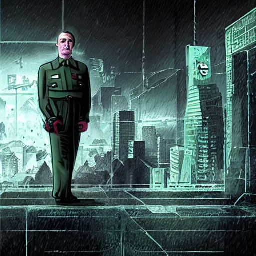 Prompt: Hitler cyberpunk