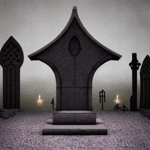 Prompt: “a ((gothic)) graveyard at night, 3D render”