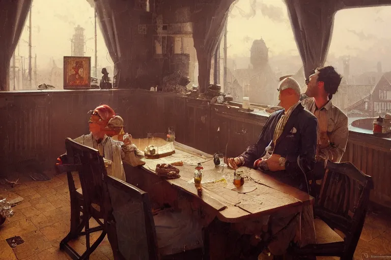 Prompt: freemason oil painting detailed Greg rutkowski, Norman Rockwell, cinematic, octane render, 8k