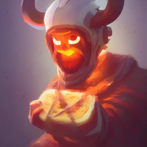 Image similar to portrait of viking toast, bread type pokemon, strong pixar wonder bread warrior, volumetric lighting, dynamic composition, art by sachin teng and sergey kolesov and ruan jia and heng z, scifi, fantasy, hyper detailed, ultra realistic, sharp focus, wildlife photography, national geographic, octane render, concept art