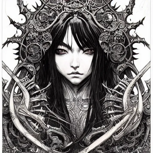 Image similar to prompt: World of Warcraft character portrait drawn Vania Zouravliov and Katsuhiro Otomo and Takato Yamamoto, inspired by Fables, magical and alchemical weapons, soft light, intricate detail, photorealistic style, intricate detailed oil painting, detailed illustration, oil painting, painterly feeling, intricate ink painting detail, sharp high detail, manga and anime 2000