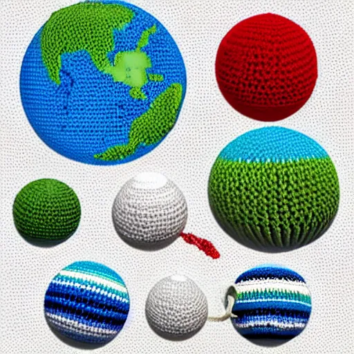 Image similar to Planet Earth, amigurumi, white background, 3d