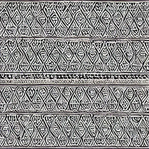 Image similar to tribal pattern detailed intricate block print, 4k, black ink on white paper