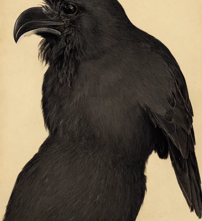 Image similar to a breathtakingly stunningly beautifully highly detailed portrait of a majestic raven, by sidney cooper and rosetti and turner, 4 k