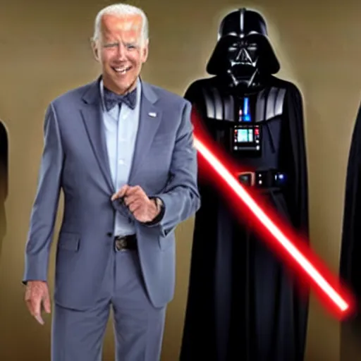 Prompt: Joe Biden playing a sith Lord Darth Biden in the new star wars movie