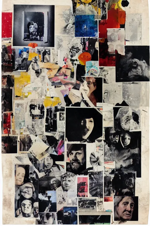 Image similar to life without ammo by richard hamilton and mimmo rotella and violet polsangi, photo realistic, human face details, old photo scattered, pop art, incrinate, sharp focus, symmetrical, pararel, justify content center, random content, balance and proportional, cleanest image, white frame border