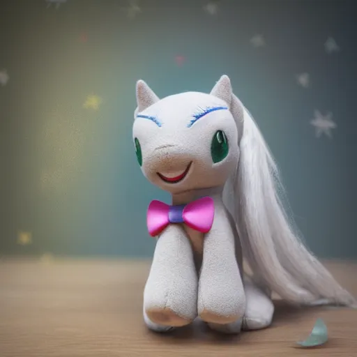 Image similar to cute fumo plush of a pony, bokeh, vray