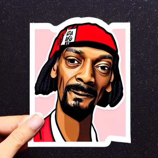 Image similar to portrait of snoop dog in style of sticker