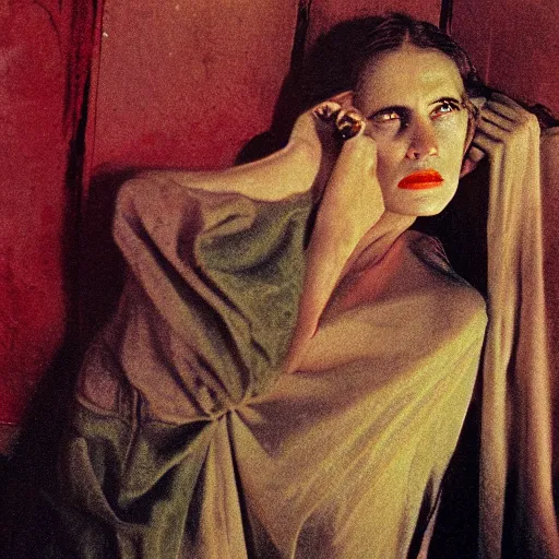 Image similar to 3 5 mm color photography, beksinski and fritz lang and annie liebovitz, vogue shoot