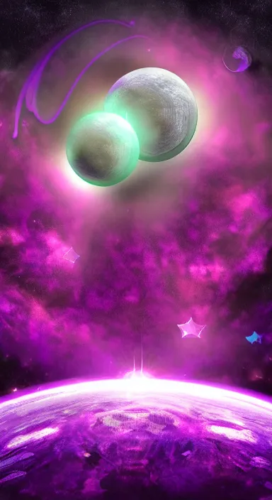 Image similar to purple planet app background artwork, digital art, award winning