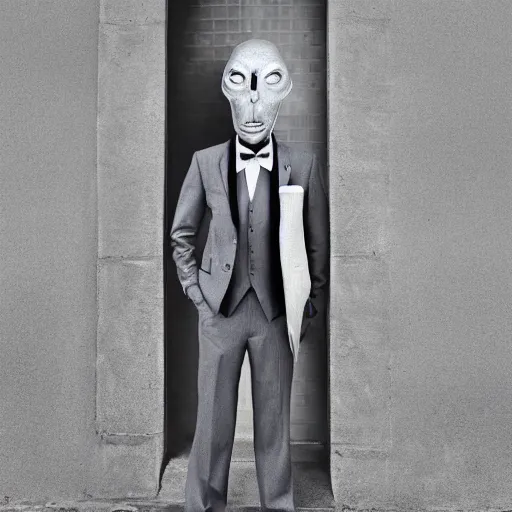 Image similar to “ portrait of a grey alien wearing a tuxedo, depth of field, zeiss lens, detailed, symmetrical, fashion photoshoot, by annie leibovitz and steve mccurry, david lazar, jimmy nelsson, breathtaking, award winning photo, 8 k resolution, extremely detailed, beautiful, establishing shot, artistic, hyperrealistic, beautiful face ”