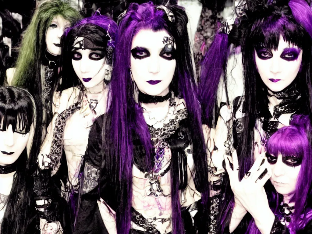 Image similar to ghoulpunk high priestess, atelier boz, malice mizer, centered and symmetrical