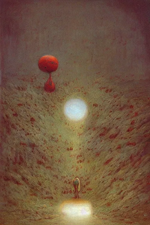 Image similar to southern california painted by beksinski