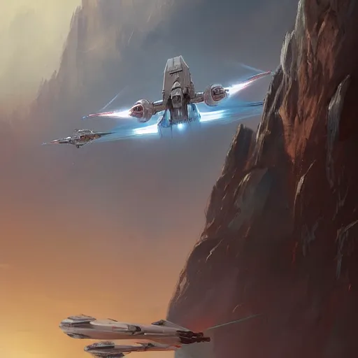 Image similar to scifi concept art by greg rutkowski, x wing starfighter, star wars expanded universe, highly detailed, digital painting, artstation, concept art, smooth, sharp foccus ilustration, artstation hq