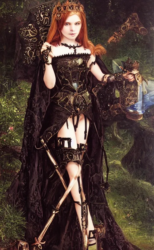 Image similar to Alchemy Imperial Princess knight gothic girl. By sophie anderson, highly detailded