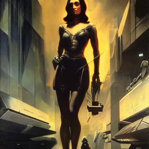 Prompt: ultra realistic portrait painting of maia sandu in futuristic sci - fi city, art by frank frazetta, 4 k, ultra realistic, highly detailed, epic lighting